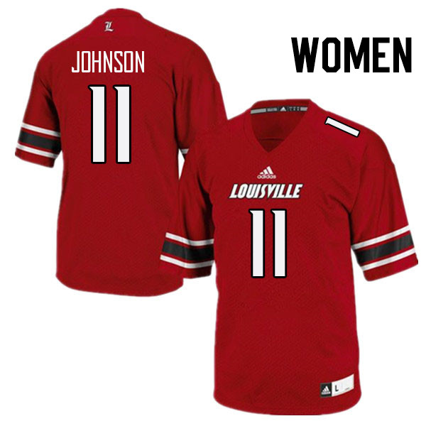 Women #11 Jamari Johnson Louisville Cardinals College Football Jerseys Stitched Sale-Red - Click Image to Close